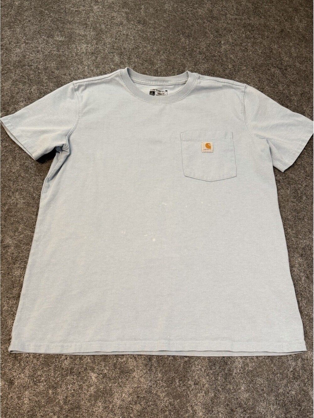 Carhartt K87 Mens Large Light Blue Loose Fit Pocket T-Shirt Workwear